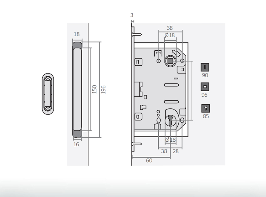 Kit de ferragens STD ALU II