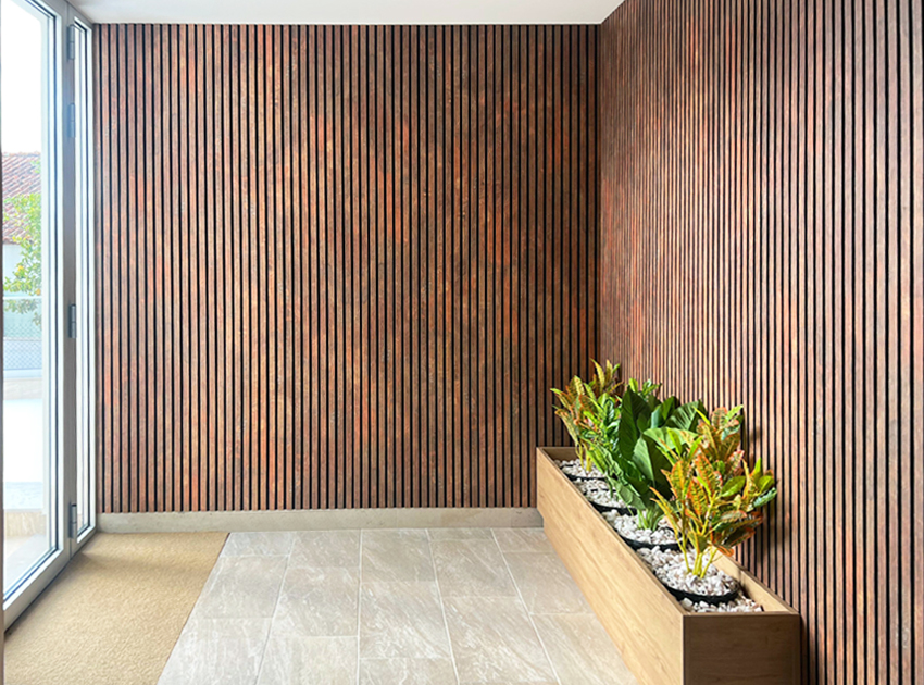 Revêtement acoustique mural en latte | 600 x 21,5