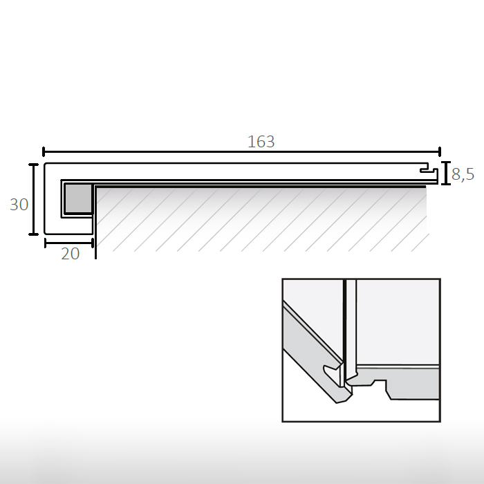  SPC ACOUSTIC Stair base profile 1500x163x30 mm 